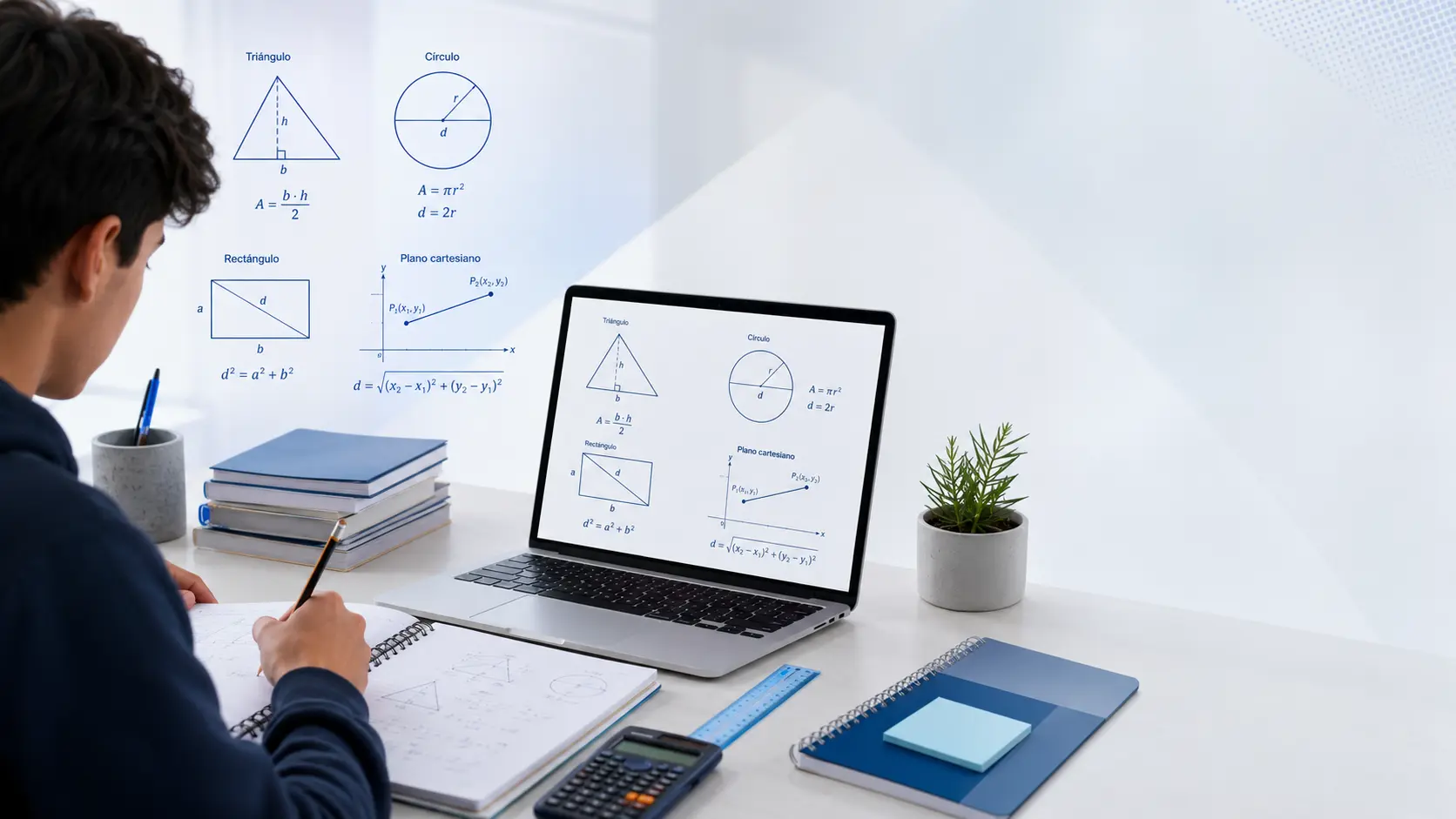 Guía de Geometría PAES con fórmulas, figuras y ejercicios