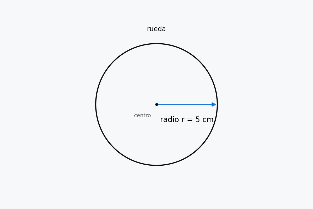 Círculo con radio de 5 cm.